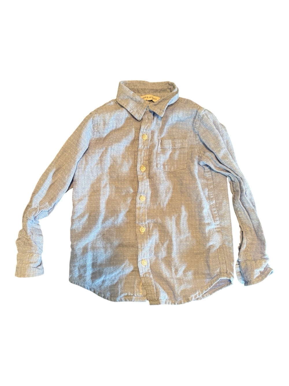 Janie and Jack Linen Cotton Button-Down Shirt Light Blue 4 Years